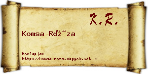 Komsa Róza névjegykártya