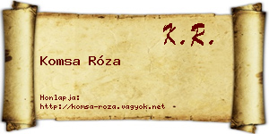 Komsa Róza névjegykártya